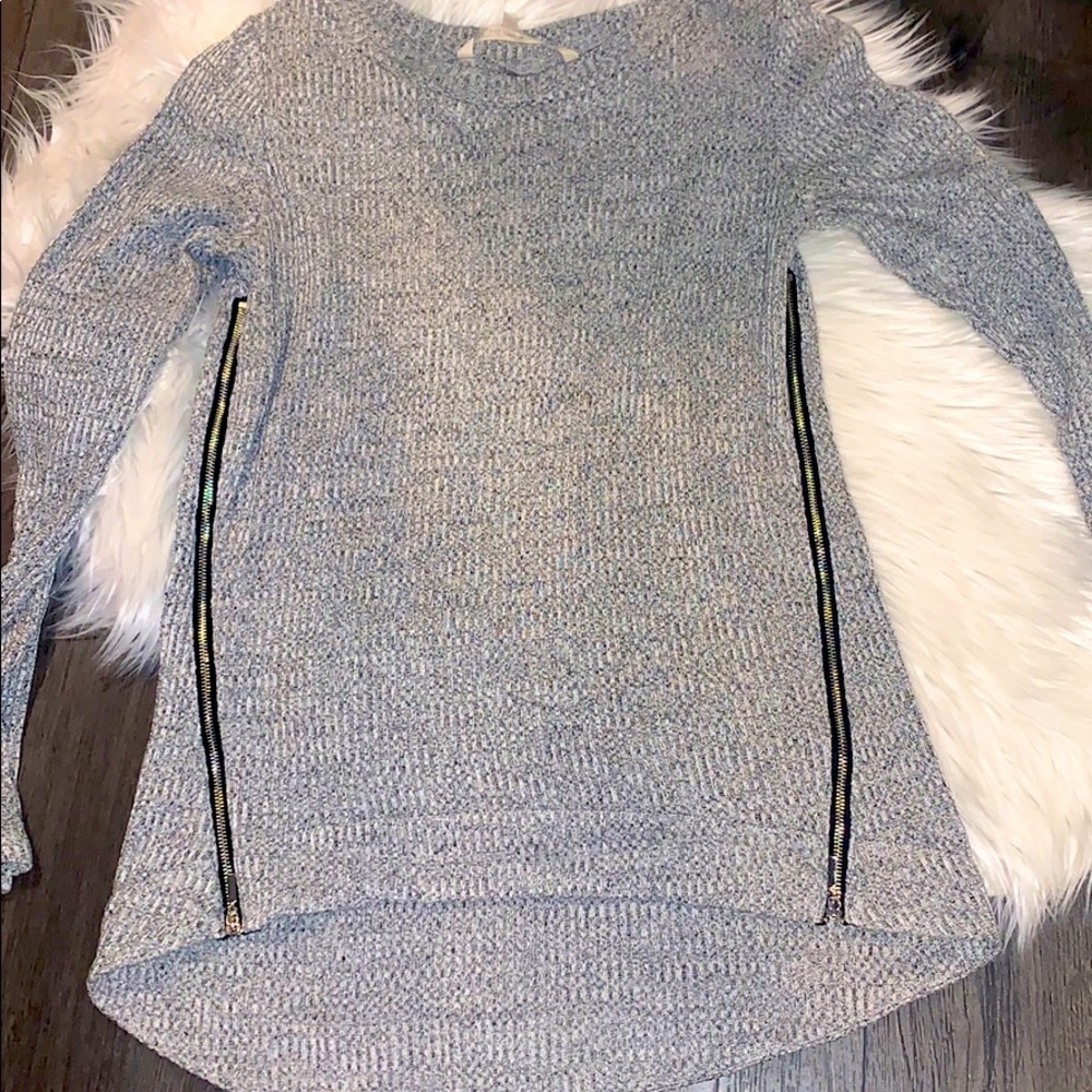 Rachel Roy Side Zipper Grey Marled Sweater Size XS - Picture 2 of 7